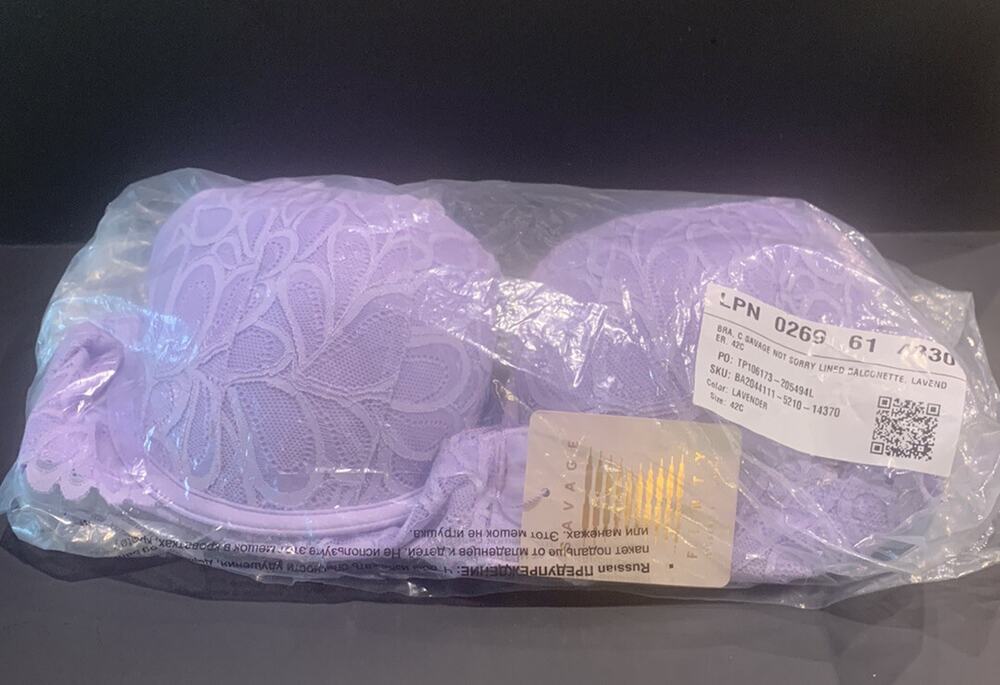 FENTY Savage; Not Sorry, Lined Lace Lavender Balconette Bra, NWT